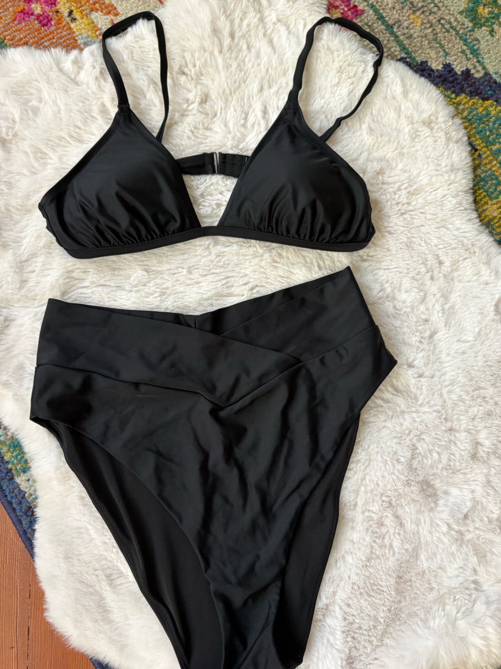 Aerie Black Two-Piece High-Waist Bikini Set